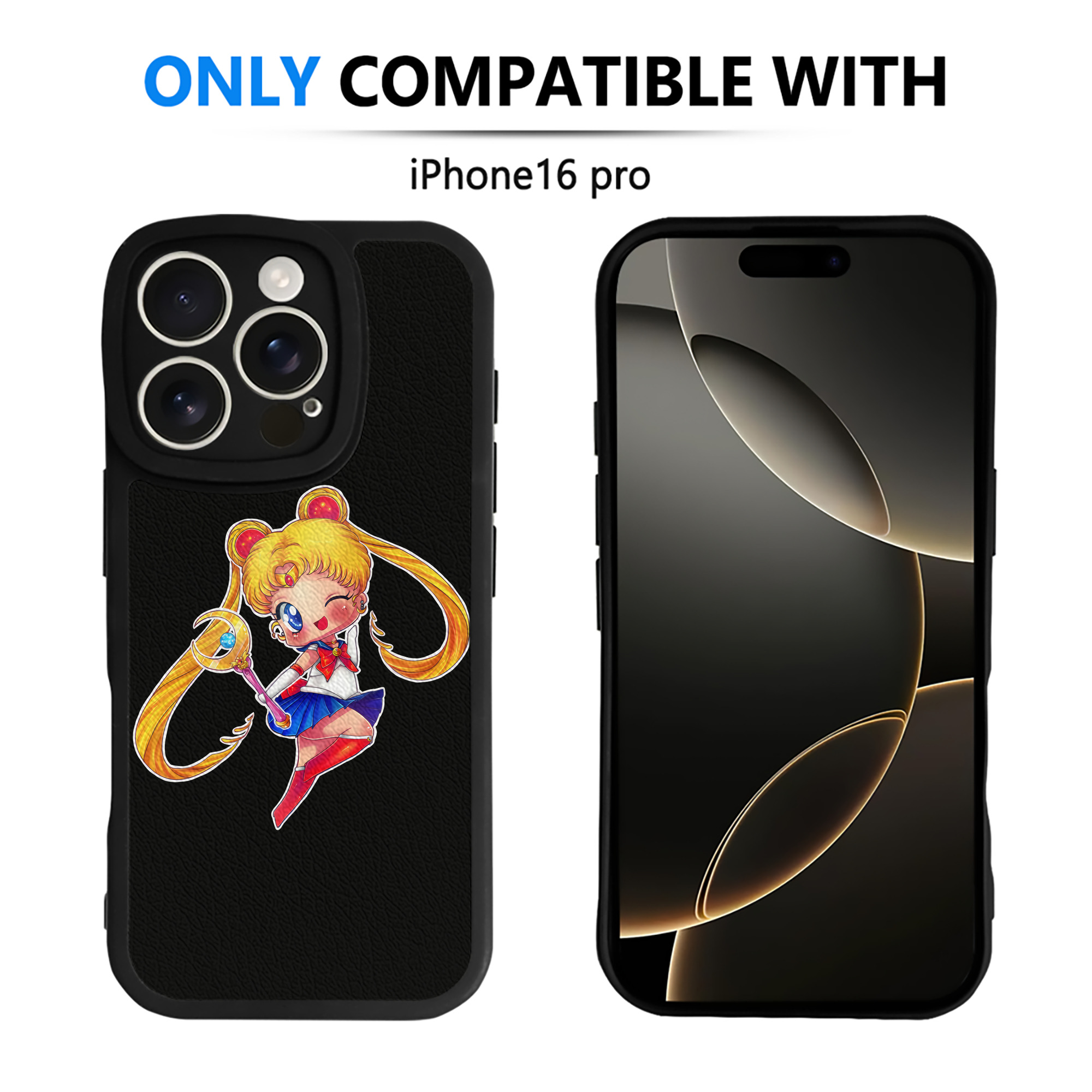 （画像用） 美少女戦士セーラームーン 月野 うさぎ つきの うさぎ Sailor Moon Tsukino Usagi 【iPhone 16シリーズ対応】シリコンスマホケース（レザー調） 材質：シリコン